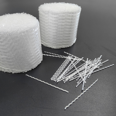 CE Certified Wave Form Concrete Polypropylene PP Macro Fiber สำหรับถนนก่อสร้าง