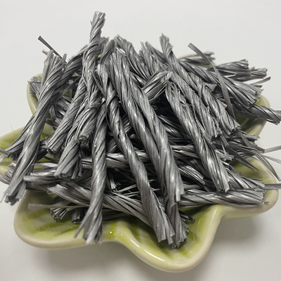 CE Certified Twisted Fiber Engineering PP Polypropylene Fiber Bunchy สำหรับถนนคอนกรีต