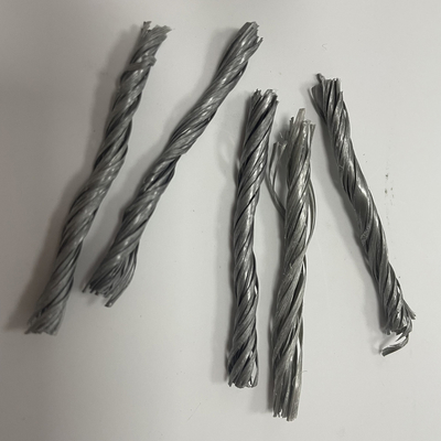 วัสดุโพลิเมอร์สีเทา Twist Bunchy PP Fiber For Industrial Floor
