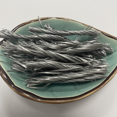 วัสดุโพลิเมอร์สีเทา Twist Bunchy PP Fiber For Industrial Floor