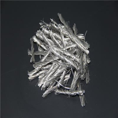 วัสดุโพลิเมอร์สีเทา Twist Bunchy PP Fiber For Industrial Floor