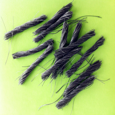 วัสดุโพลิเมอร์สีเทา Twist Bunchy PP Fiber For Industrial Floor