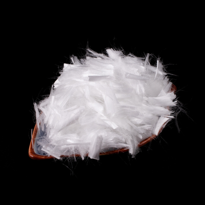6 มิลลิเมตร 12 มิลลิเมตร สีขาวชิ้นคอนกรีต Polypropylene ไฟเบอร์สําหรับแผ่นซีเมนต์