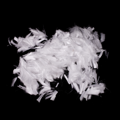 6 มิลลิเมตร 12 มิลลิเมตร สีขาวชิ้นคอนกรีต Polypropylene ไฟเบอร์สําหรับแผ่นซีเมนต์