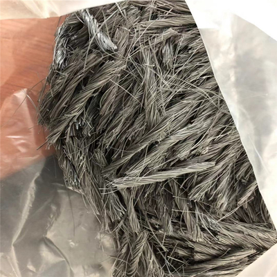 54mm Hybrid Polypropylene PP Twist Bundle Fiber (เส้นใยโครงสร้างสังเคราะห์มาโคร) สำหรับคอนกรีต